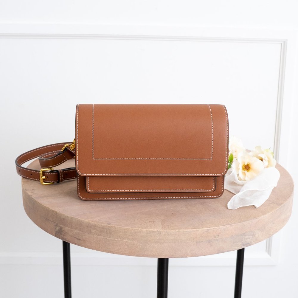 Ingrid Crossbody / Shoulder Bag - Leather - Cognac - Picture 12 of 12
